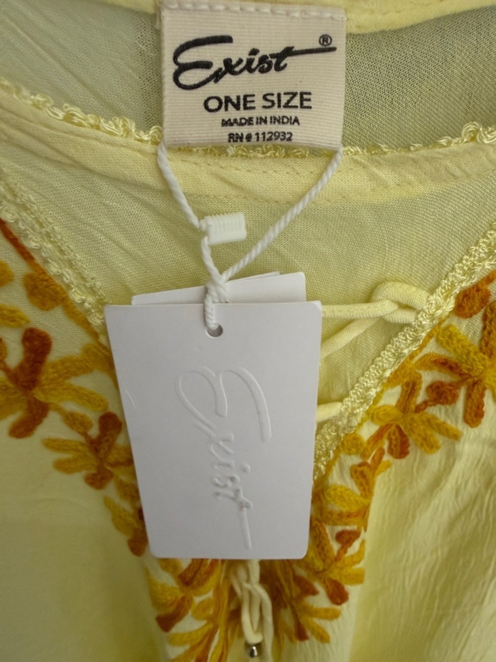 Exist NWT Yellow Ombre Embroidered Rayon Midi Dress one Size - Picture 6 of 8